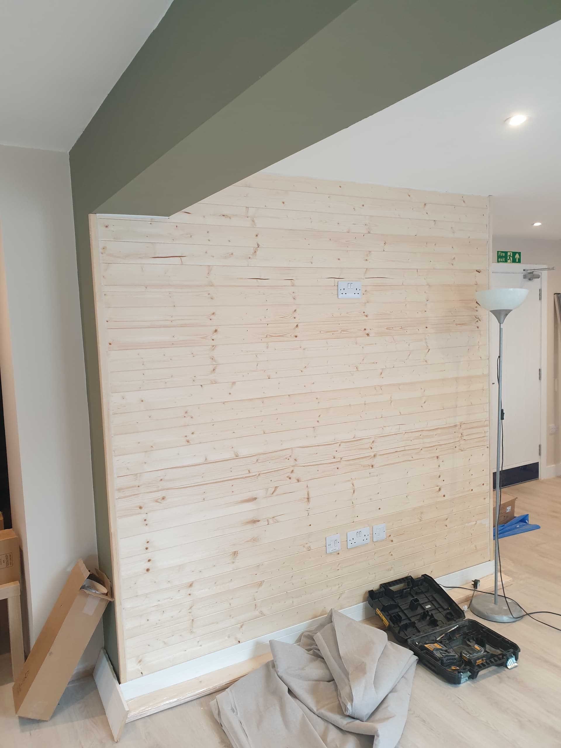 Walls clad in shiplap timber funky and trendy!